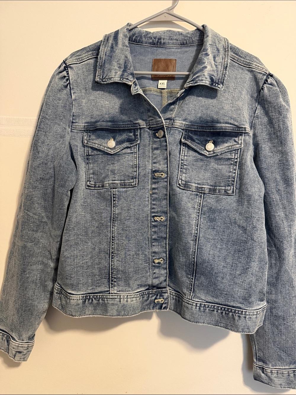 Maurices Light Blue Denim Jacket with Chest Pockets